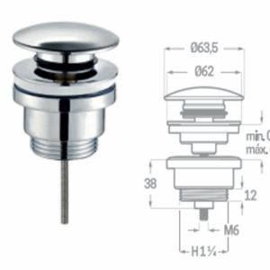 VÁLVULA DESAGÜE CLIC CLAC COMPACTA